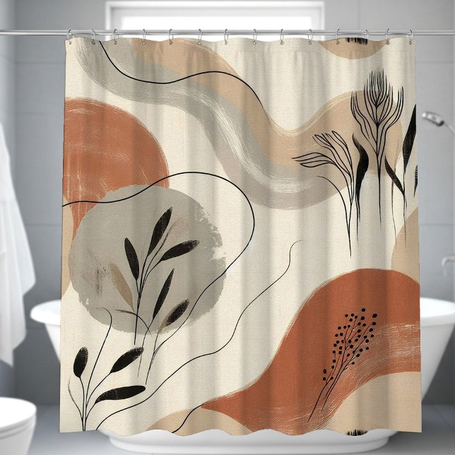 Modern Minimalist Organic Abstract Shapes Pattern Duschvorhang (Von Creator hochgeladen)