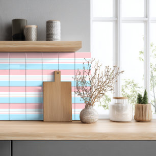 Modern minimalist Pastell Rosa Blau Linien Fliese