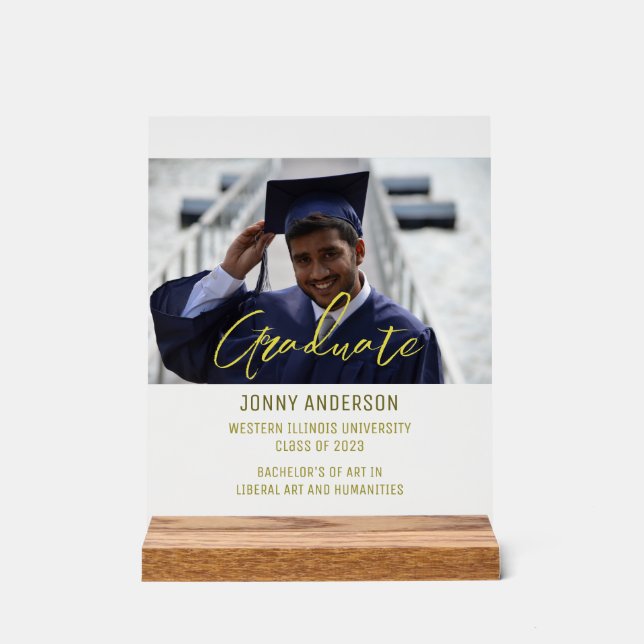 Modern Minimalist Photo and Script Acrylschild (Vorderseite)