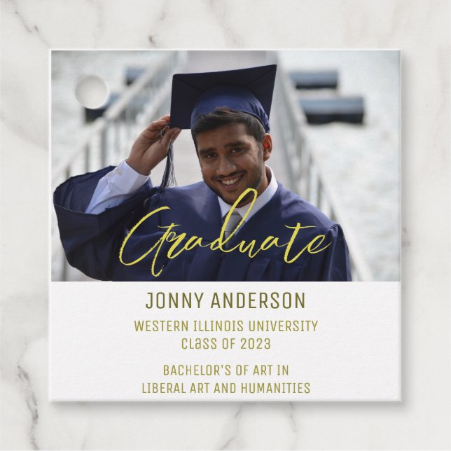 Modern Minimalist Photo and Script Geschenkanhänger (Vorderseite)