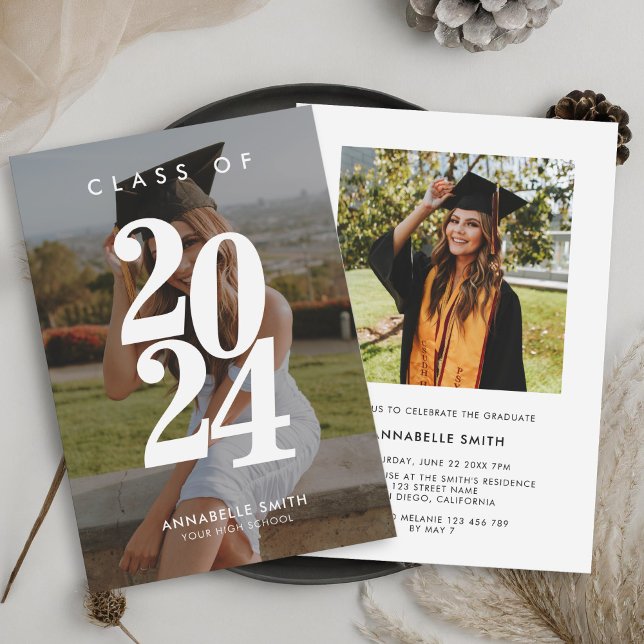 Modern Minimalist Photo Graduation Invitation (Von Creator hochgeladen)