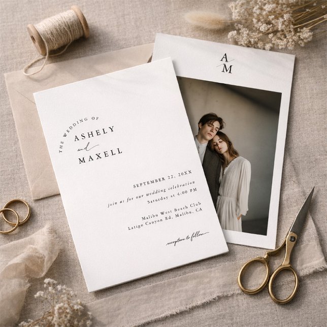 Modern Minimalist Photo Wedding Invitation (Créateur téléchargé)
