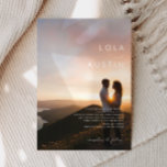 Modern Minimalist Photo Wedding Invitation Einladung<br><div class="desc">This Modern Minimalist Photo wedding invitation is perfect for your classy boho wedding. Its simple, unique abstract design accompanied by a contemporary minimal script and white typography gives this product a feel of elegant formal luxury while staying simplistic, chic bohemian. Keep it as is, or choose to personalize it with...</div>