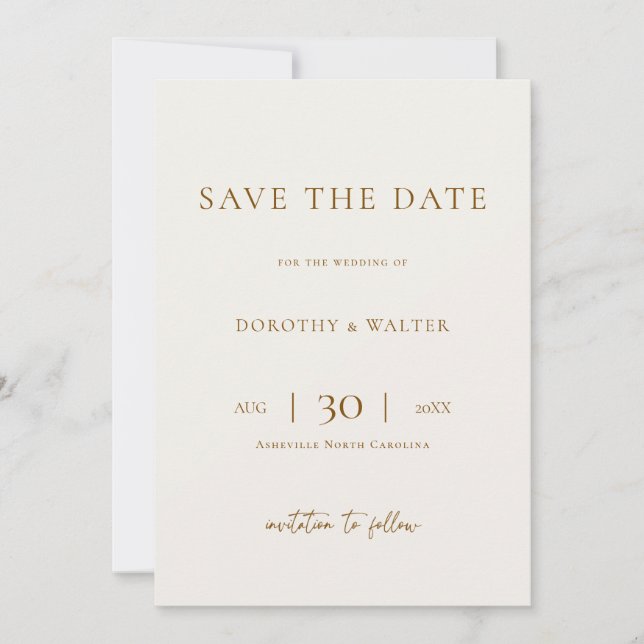 Modern Minimalist Photo Wedding Save the Date (Vorderseite)