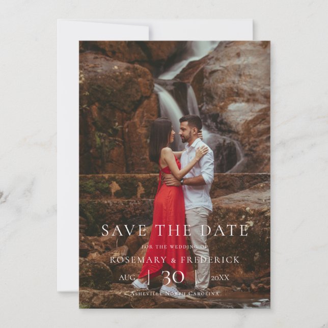 Modern Minimalist Photo Wedding Save the Date (Vorderseite)