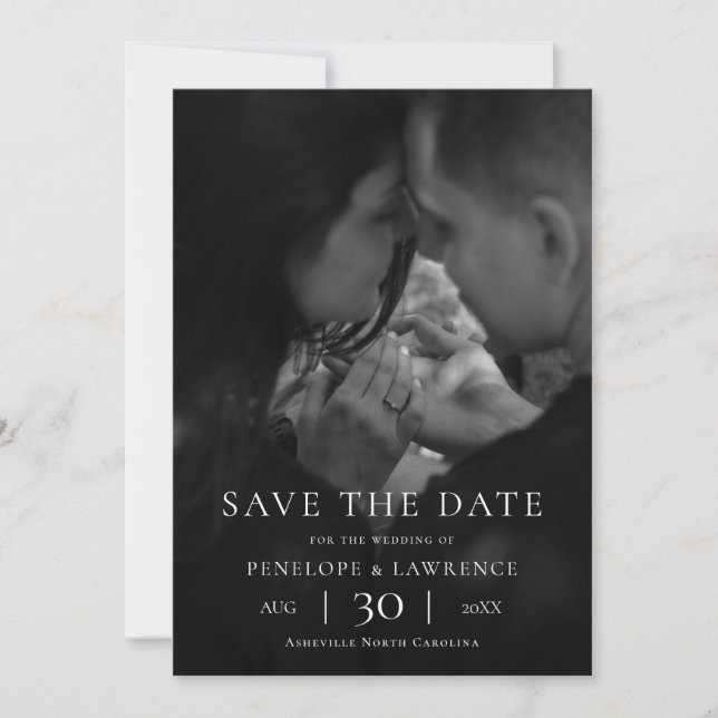 Modern Minimalist Photo Wedding Save the Date (Vorderseite)