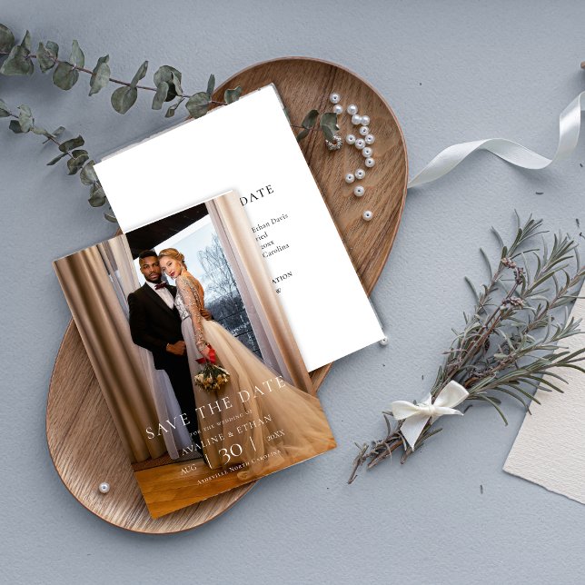 Modern Minimalist Photo Wedding Save the Date (Von Creator hochgeladen)