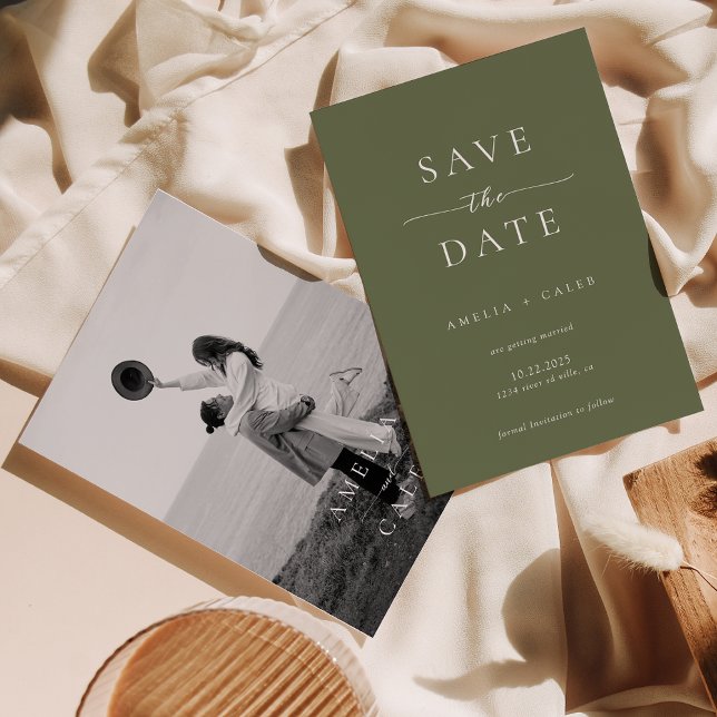 Modern Minimalist Photo Wedding Save the Date (Créateur téléchargé)