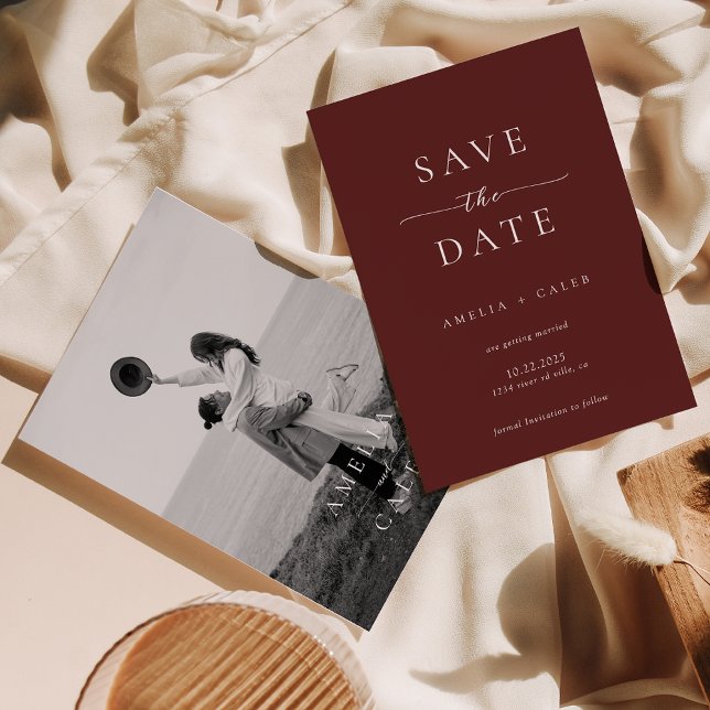 Modern Minimalist Photo Wedding Save the Date (Créateur téléchargé)
