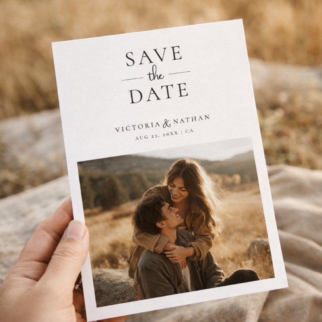 Modern Minimalist Photo Wedding Save the Date (Von Creator hochgeladen)