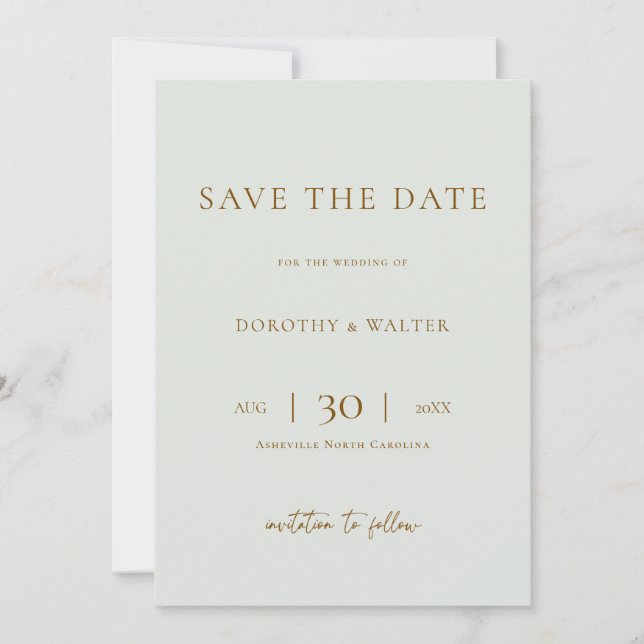 Modern Minimalist Photo Wedding Save the Date (Vorderseite)