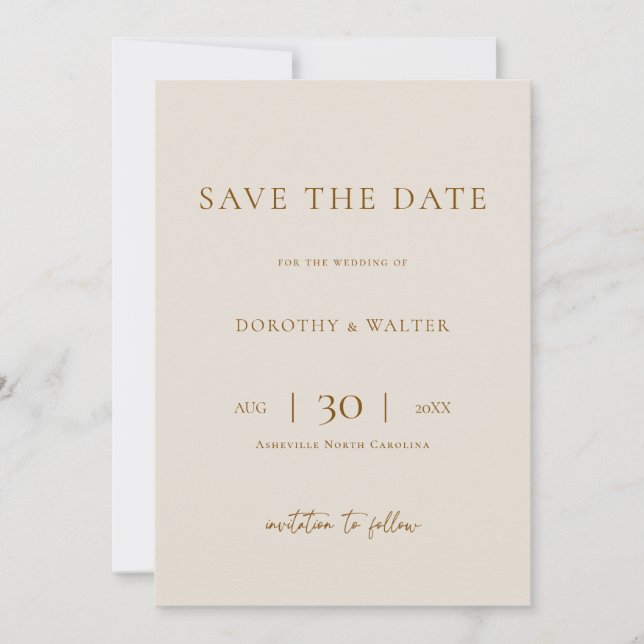 Modern Minimalist Photo Wedding Save the Date (Vorderseite)