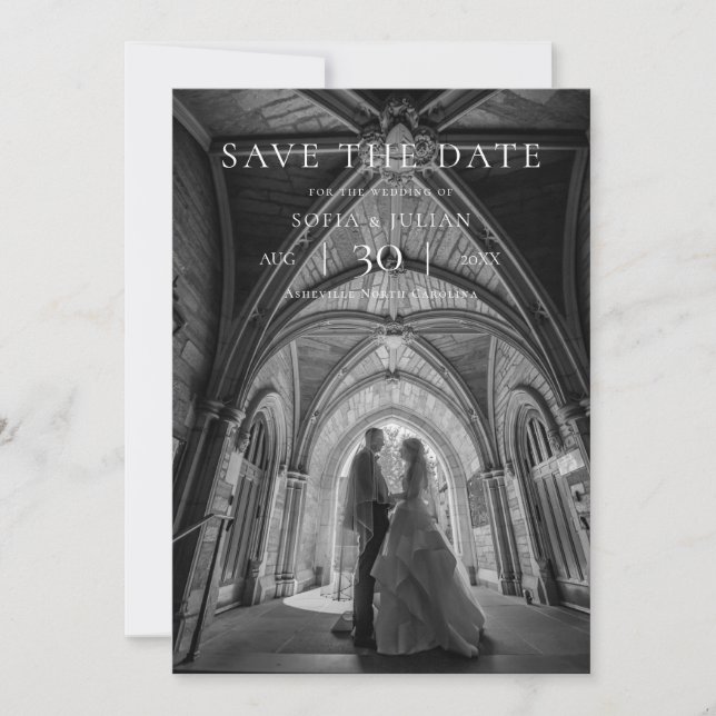 Modern Minimalist Photo Wedding Save the Date (Vorderseite)