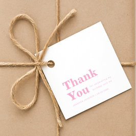 Modern Minimalist Pink Birthday Geschenkanhänger