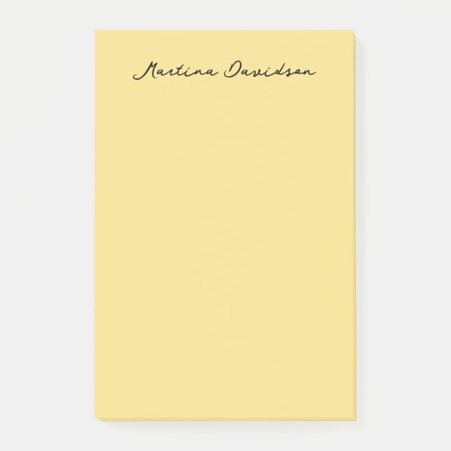 Modern Minimalist Plain Jasmine Color Create Name Post-it Klebezettel (Vorderseite)