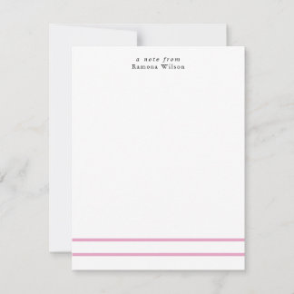 Modern Minimalist Professional Chic Pink & White Mitteilungskarte