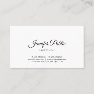Modern minimalist professionell elegante Schrift Visitenkarte
