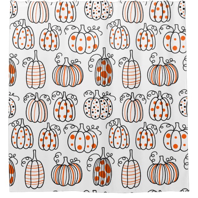 Modern Minimalist Pumpkin – Orange Abstract Duschvorhang (Vorderseite)