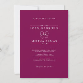 Modern Minimalist Purple Elegant Photo Wedding Einladung