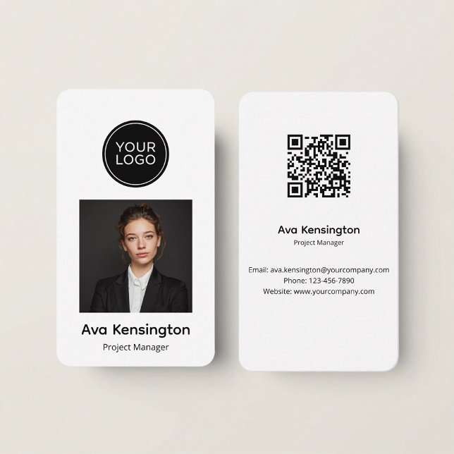 Modern Minimalist QR Code Business Card Custom Visitenkarte (Von Creator hochgeladen)