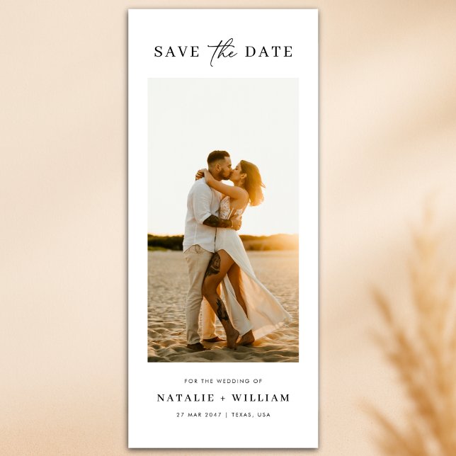 Modern Minimalist Romantic Photo Wedding Bookmark Save The Date (Von Creator hochgeladen)