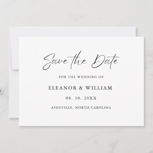 Modern Minimalist Save the Date Wedding Invitation (Vorderseite)