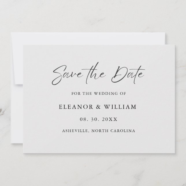 Modern Minimalist Save the Date Wedding Invitation (Vorderseite)