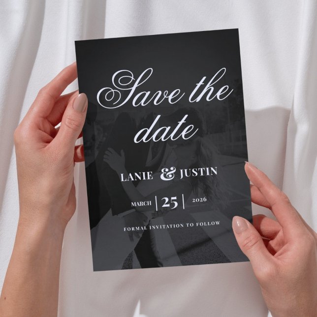 Modern Minimalist Save the Date Wedding Photo Einladung (Modern Minimalist Save the Date Wedding Photo Invitation )