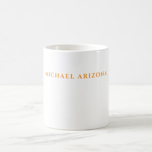 Modern minimalist schlicht eigene Name Kaffeetasse (Mittel)