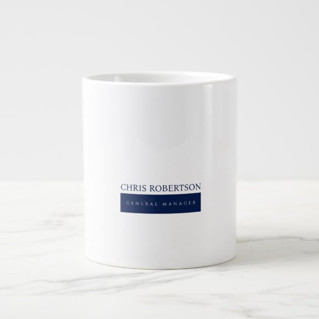 Modern minimalist schlicht Jumbo-Tasse (Vorderseite)