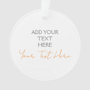 Modern minimalist, schlicht, personalisiert, Text  Ornament