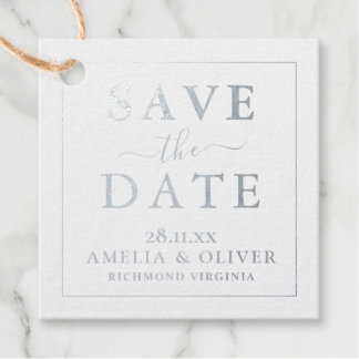 Modern minimalist schwarzes Gold Save The Date Geschenkanhänger