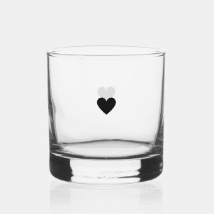 Modern minimalist schwarzes Herz einfach individue Whiskyglas