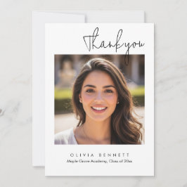 Modern Minimalist Script Graduation Thank You Card Karte