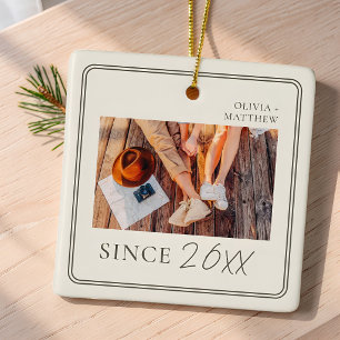 Modern minimalist "Seit" Jahr Geschenk für Paare Keramikornament