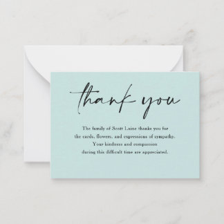 Modern Minimalist Simple Funeral Thank You Mitteilungskarte