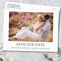 Modern Minimalist Simple Photo Save Our Date