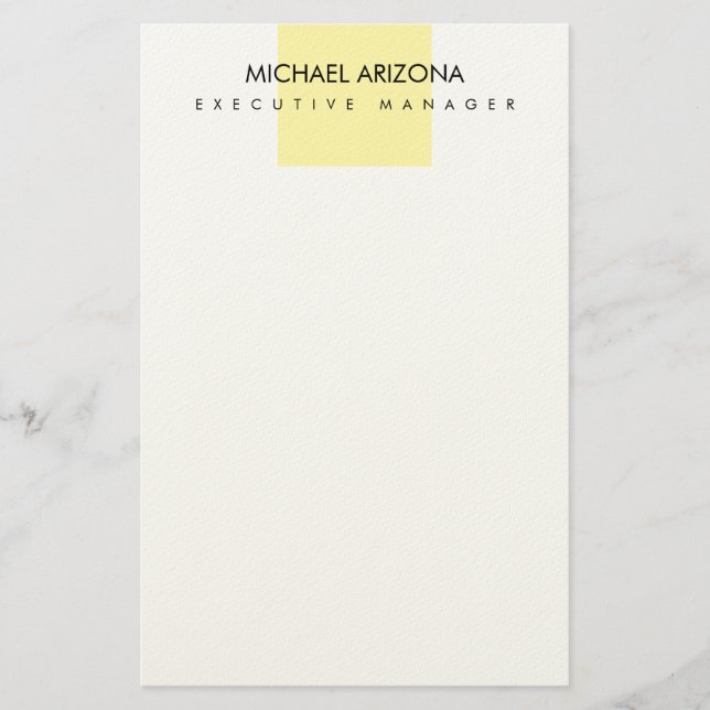 Modern Minimalist Simple Plain Briefpapier (Vorderseite)