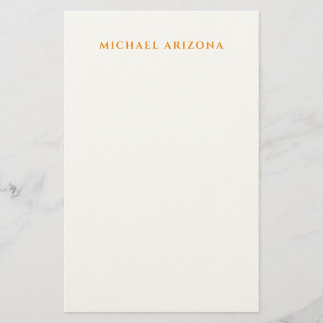 Modern Minimalist Simple Plain Own Name Briefpapier (Vorderseite)