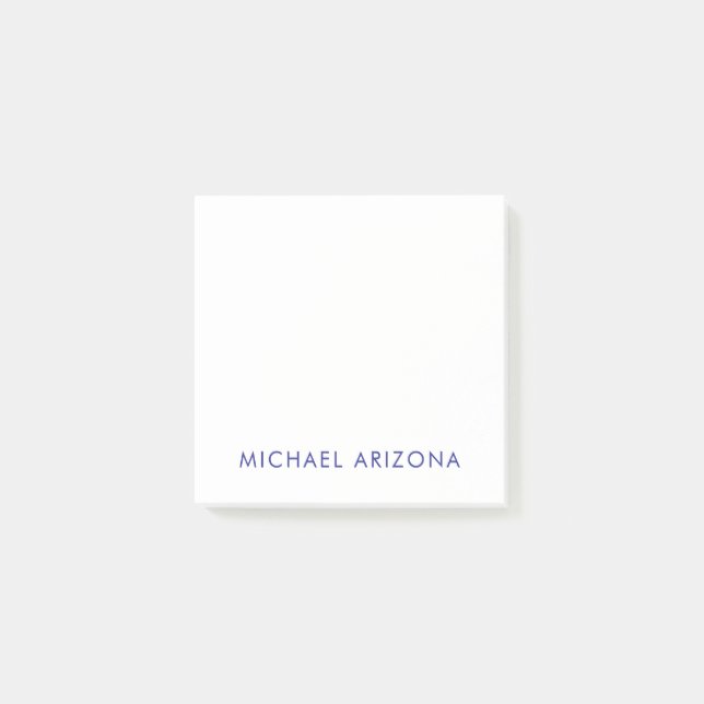 Modern Minimalist Simple Plain Own Name Post-it Klebezettel (Vorderseite)