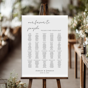Modern minimalist Sitzplan für bis zu 20 Tische Poster