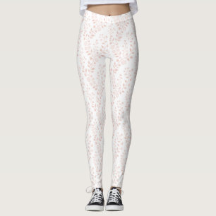 Modern minimalist Staubrose Weiß floral Leggings