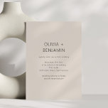 Modern Minimalist Taupe Neutral Wedding Einladung<br><div class="desc">This minimalist taupe modern wedding invitation features clean typography and a warm neutral background for an elegant, understated look. The simple layout keeps the focus on your names and wedding details while creating a timeless aesthetic that works beautifully for city venues, modern restaurants, art galleries, and intimate celebrations. Perfect for...</div>