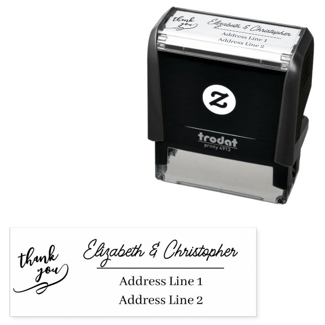 Modern minimalist thank you return address  permastempel (Beispiel)