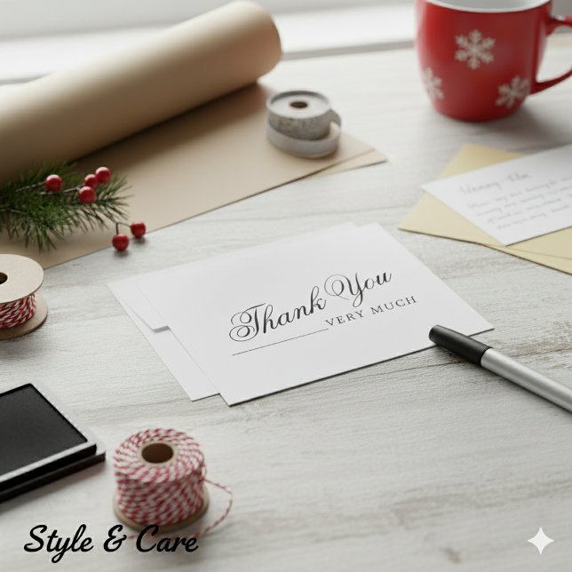 Modern Minimalist Thank You Very Much Note Card Mitteilungskarte (Modern Minimalist Thank You Very Much Note Card)