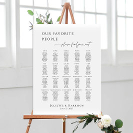 Modern minimalist up to 20 tables seating plan poster