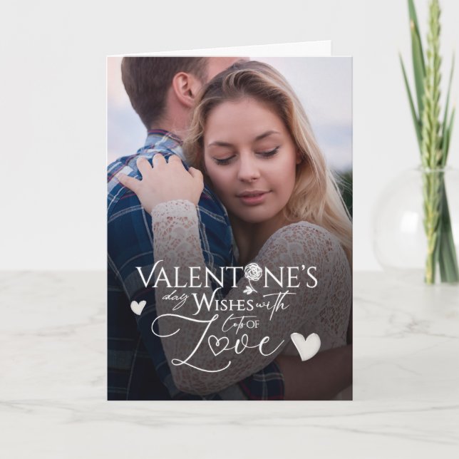Modern Minimalist Valentine’s Day Photo  Karte (Vorderseite)
