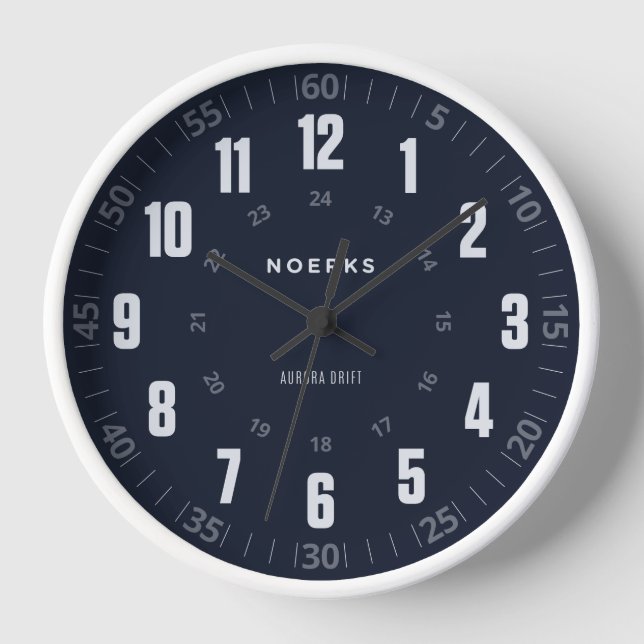Modern Minimalist Wall Clock – Aurora Drift Uhr (Vorderseite)