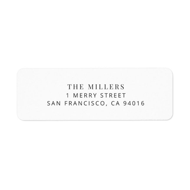 Modern Minimalist Wedding Address Label (Vorne)
