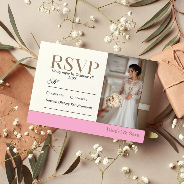 Modern Minimalist Wedding RSVP Card with Photo (Modern Minimalist Wedding RSVP Card with Photo)